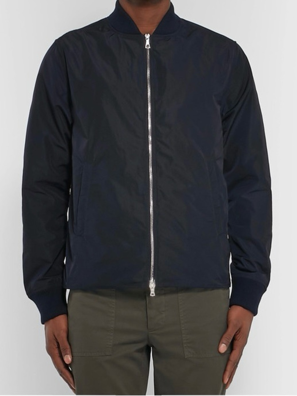 Officine Generale Paris Ben Lightweight Nylon Bomber Jacket Black Mens Small S